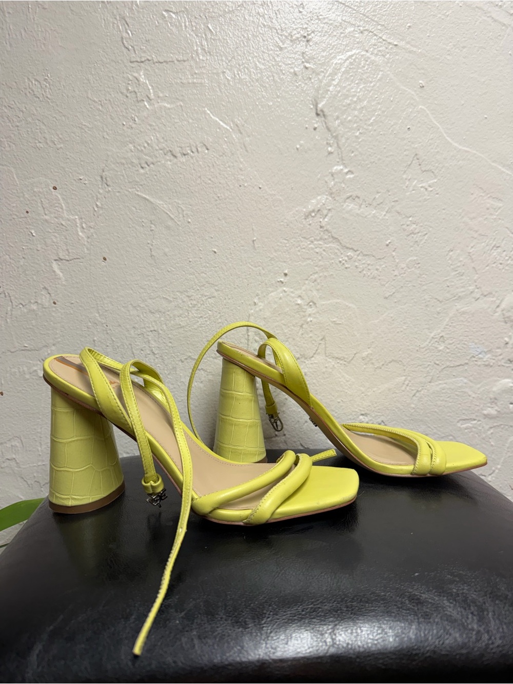 Sam Edelman Yellow Strappy Block Heel Sandals